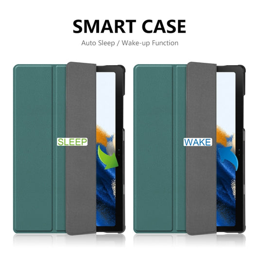 For Samsung Galaxy Tab A8 10.5 2021 ENKAY Custer Texture Leather Smart Tablet Case(Dark Green) - Other Galaxy Tab PC by ENKAY | Online Shopping UK | buy2fix