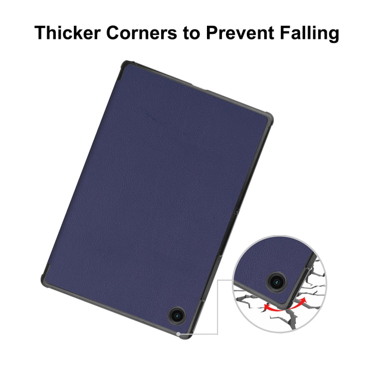 For Samsung Galaxy Tab A8 10.5 2021 ENKAY Custer Texture Leather Smart Tablet Case(Dark Blue) - Other Galaxy Tab PC by ENKAY | Online Shopping UK | buy2fix