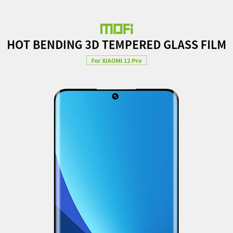 For Xiaomi 12 Pro MOFI 9H 3D Explosion-proof Hot Bending Tempered Glass Full Film(Black) - by MOFI | Online Shopping UK | buy2fix