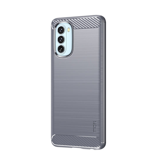 For Motorola Moto G51 5G MOFI Gentleness Brushed Carbon Fiber Soft TPU Case(Gray) by MOFI