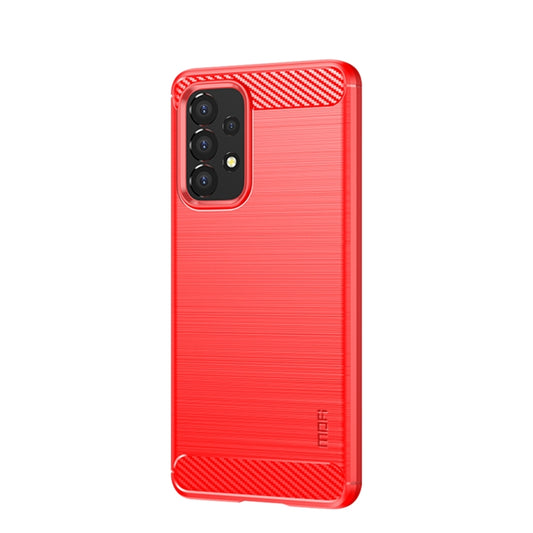 For Samsung Galaxy A53 5G MOFI Gentleness Brushed Carbon Fiber Soft TPU Case(Red) by MOFI