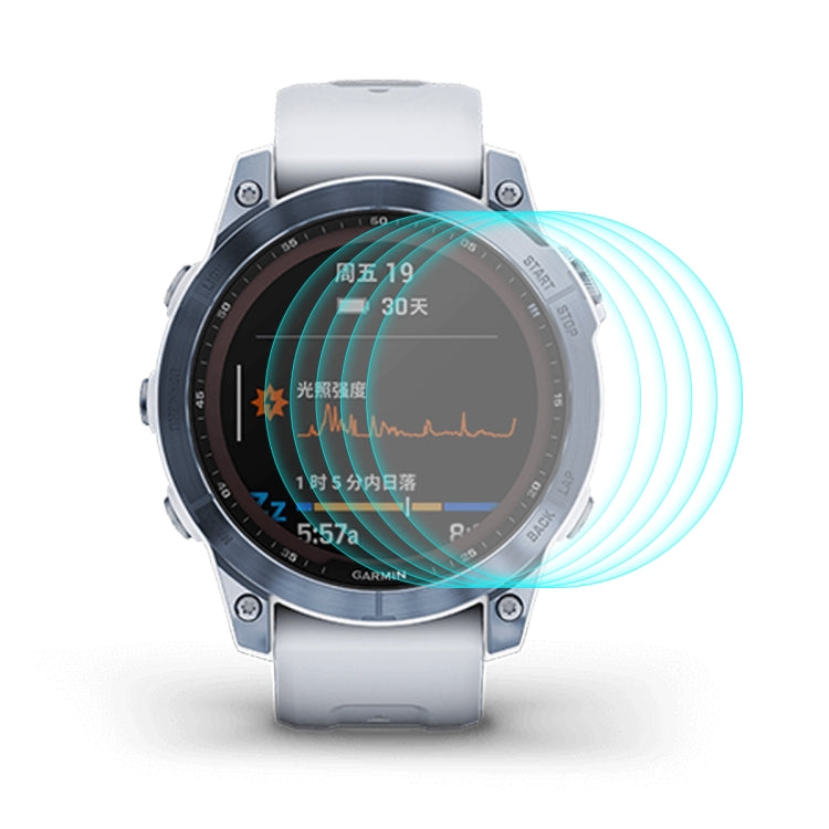 5 PCS For Garmin Fenix 7 ENKAY 0.2mm 9H Tempered Glass Screen Protector Watch Film - Screen Protector by ENKAY | Online Shopping UK | buy2fix