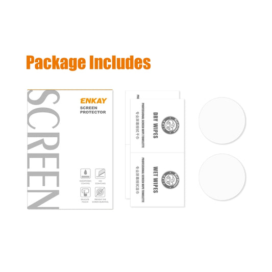 2 PCS For Garmin Fenix 7S ENKAY 0.2mm 9H Tempered Glass Screen Protector Watch Film by ENKAY