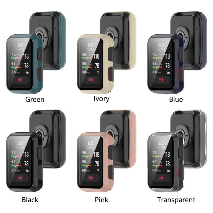 For Huawei Watch D Shockproof PC Protective Case With Tempered Glass Film(Green) by buy2fix