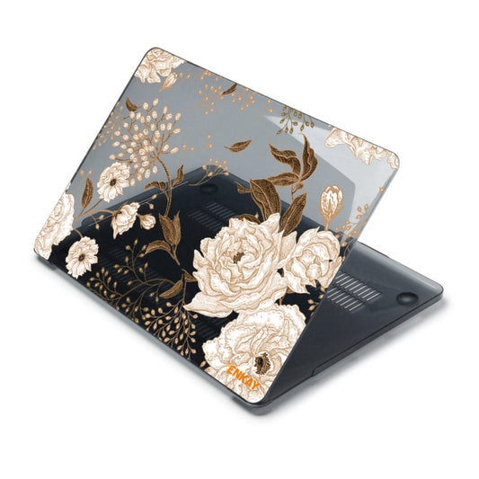 ENKAY Vintage Pattern Series Laotop Protective Crystal Case For MacBook Air 13.3 inch A1932 / A2179 / A2337(Golden Peony) by ENKAY