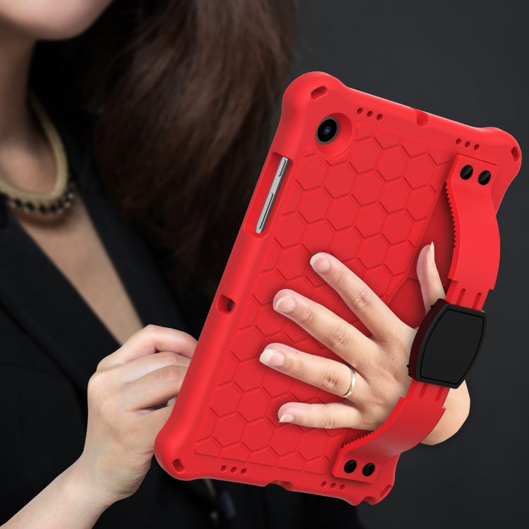 For Galaxy Tab A8 10.5 2021 X200/X205 Honeycomb EVA+PC Tablet Case with Strap(Red +Black) - Other Galaxy Tab PC by buy2fix | Online Shopping UK | buy2fix