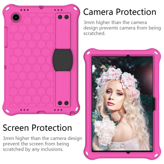 For Galaxy Tab A8 10.5 2021 X200/X205 Honeycomb EVA+PC Tablet Case with Strap(Rose Red+Black) - Other Galaxy Tab PC by buy2fix | Online Shopping UK | buy2fix
