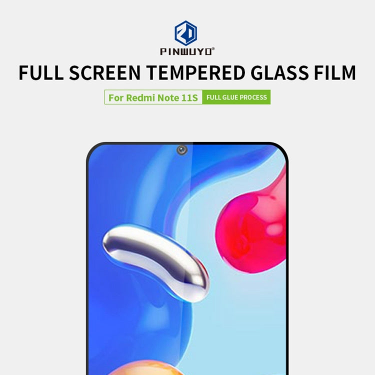 For Xiaomi Redmi Note 11S PINWUYO 9H 2.5D Full Screen Tempered Glass Film(Black) - by PINWUYO | Online Shopping UK | buy2fix