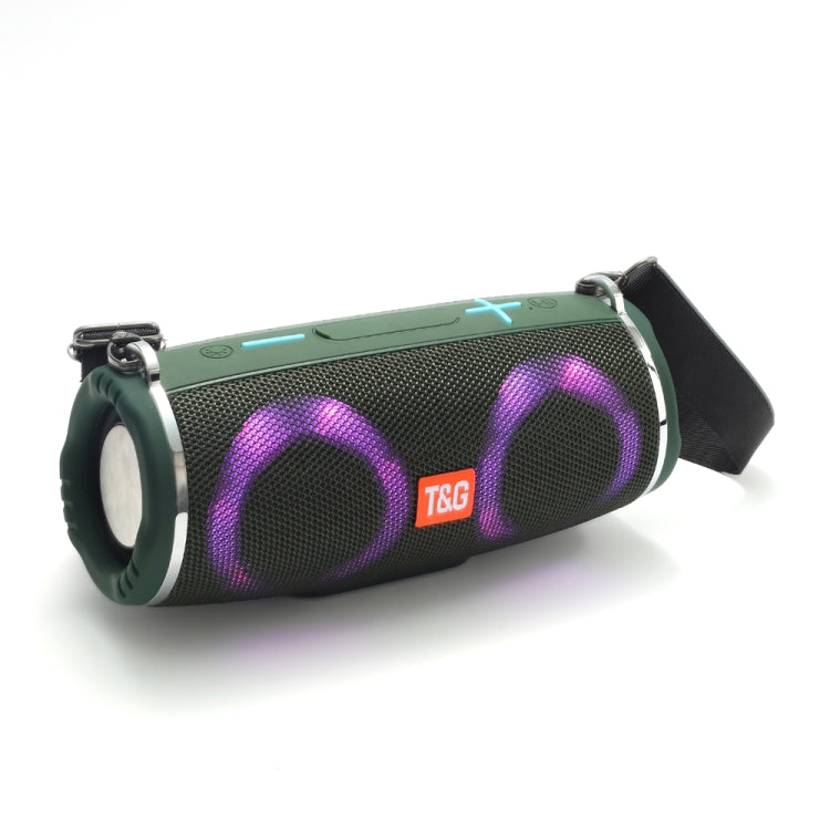 T&G TG642 RGB Light Waterproof Portable Bluetooth Speaker Support FM / TF Card(Green) - Desktop Speaker by T&G | Online Shopping UK | buy2fix