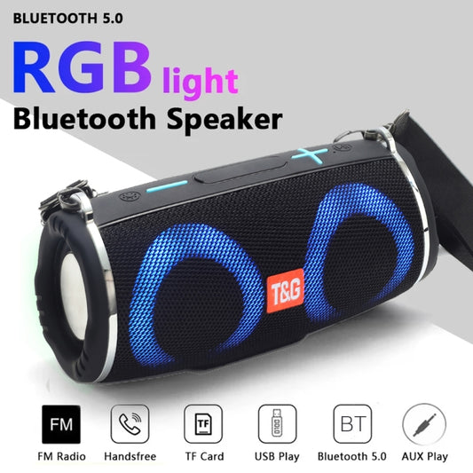 T&G TG642 RGB Light Waterproof Portable Bluetooth Speaker Support FM / TF Card(Camouflage) by T&G