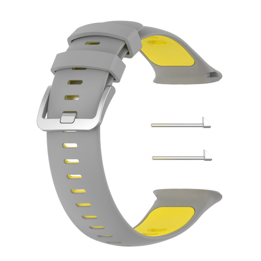 Two-color Silicone Watch Band for POLAR Vantage V2 with Original Raw Ears(Gray+Yellow) by buy2fix