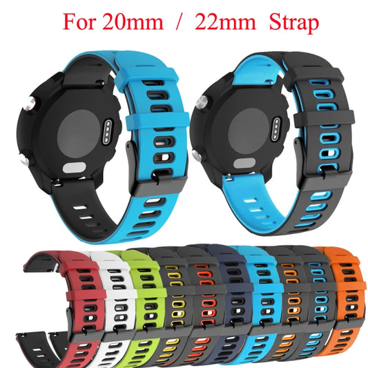For Samsung Galaxy Watch 46mm 22mm Mixed-Color Silicone Watch Band(Dark Blue Black) by buy2fix