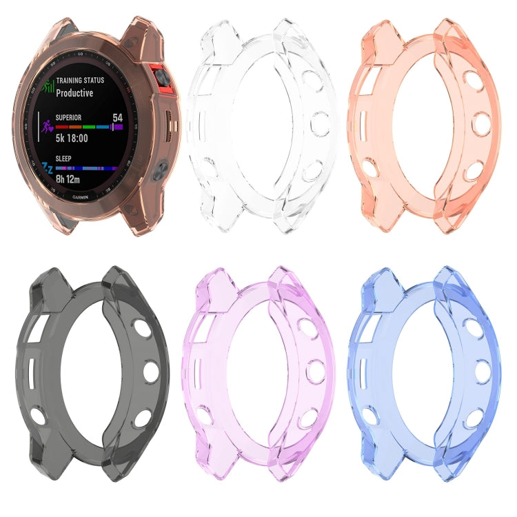 For Garmin Epix Gen2 Non-full Coverage Hollow TPU Watch Case(Transparent Purple) by buy2fix