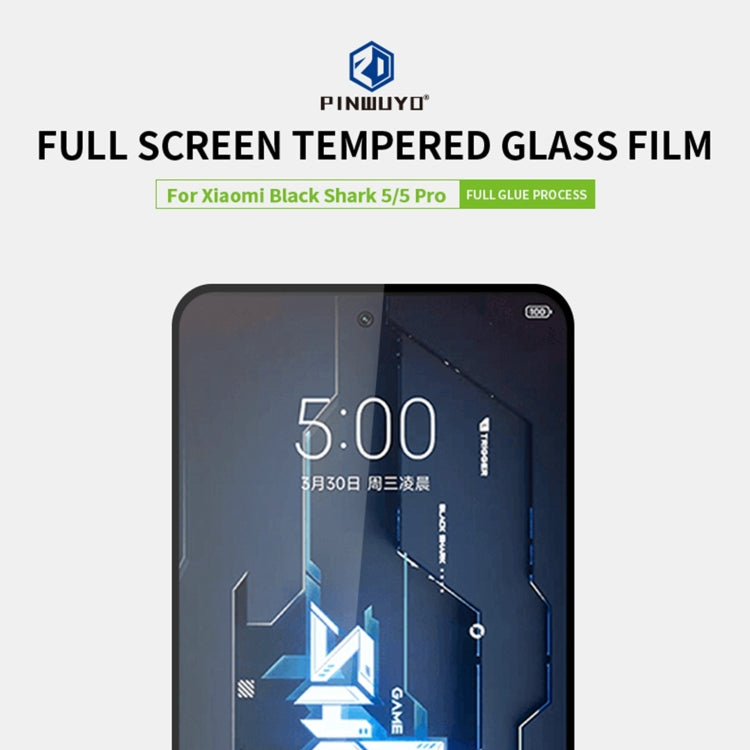 For Xiaomi Black Shark 5 / 5 Pro PINWUYO 9H 2.5D Full Screen Tempered Glass Film(Black) - by PINWUYO | Online Shopping UK | buy2fix