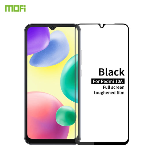 For Xiaomi Redmi 10A MOFI 9H 2.5D Full Screen Tempered Glass Film(Black) by MOFI