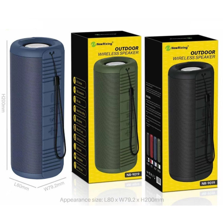 NewRixing NR9019 TWS Portable Stereo Bluetooth Speaker Support TF Card / FM(Green) - Desktop Speaker by NewRixing | Online Shopping UK | buy2fix
