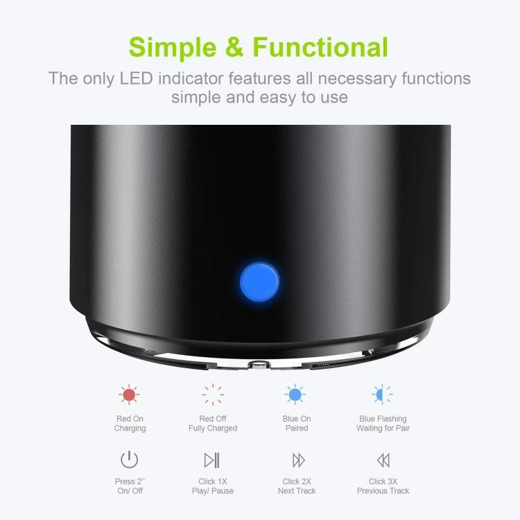 A106Pro IPX7 Waterproof Mini Portable Bluetooth Metal Speaker(Black) - Mini Speaker by buy2fix | Online Shopping UK | buy2fix