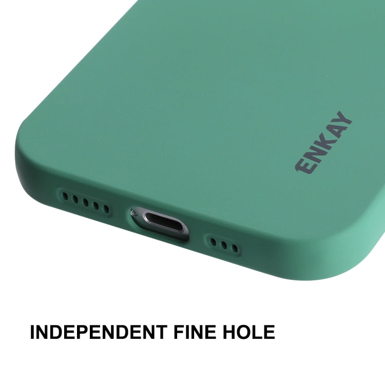For iPhone 12 ENKAY Liquid Silicone Phone Case(Black) - iPhone 12 / 12 Pro Cases by ENKAY | Online Shopping UK | buy2fix