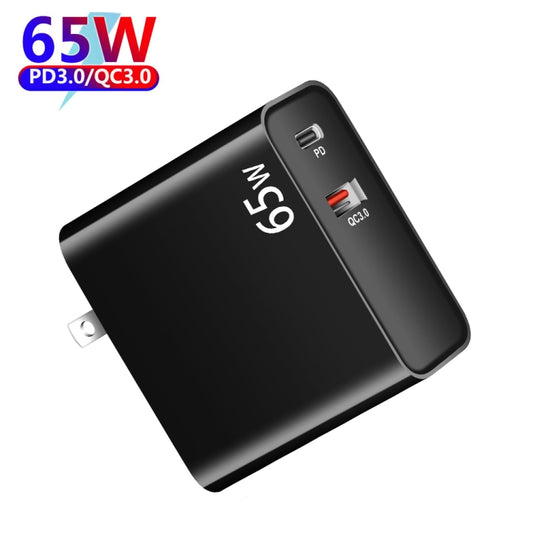 PD-65W USB-C / Type-C + QC3. 0 USB Laptop Charging Adapter, UK Plug / US Plug(Black) by buy2fix