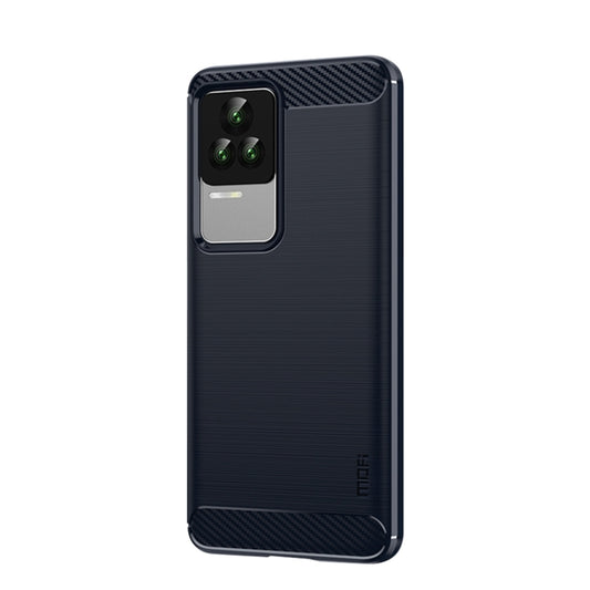 For Xiaomi Redmi K50 / K50 Pro MOFI Gentleness Brushed Carbon Fiber Soft TPU Case(Blue) by MOFI