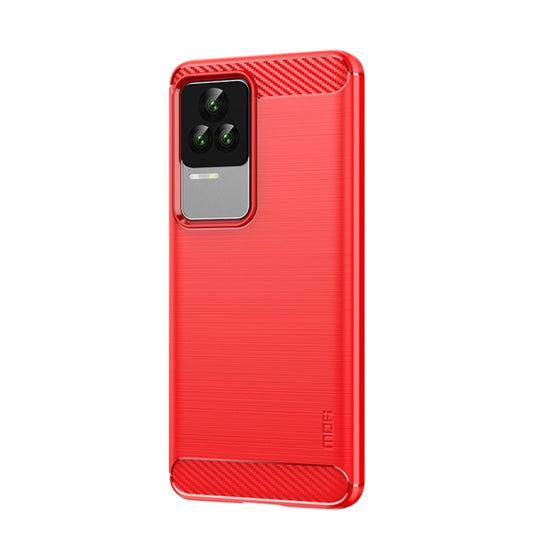 For Xiaomi Redmi K50 / K50 Pro MOFI Gentleness Brushed Carbon Fiber Soft TPU Case(Red) by MOFI