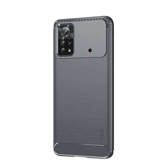 For Xiaomi Poco X4 Pro 5G MOFI Gentleness Brushed Carbon Fiber Soft TPU Case(Gray) by MOFI
