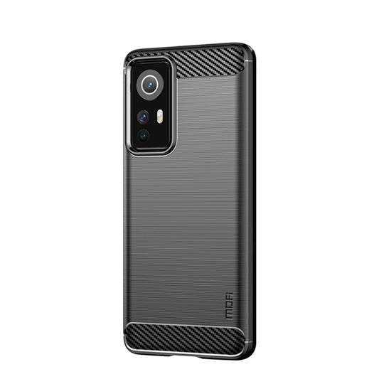 For Xiaomi 12 / 12X MOFI Gentleness Brushed Carbon Fiber Soft TPU Case(Black) by MOFI