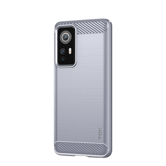 For Xiaomi 12 / 12X MOFI Gentleness Brushed Carbon Fiber Soft TPU Case(Gray) by MOFI