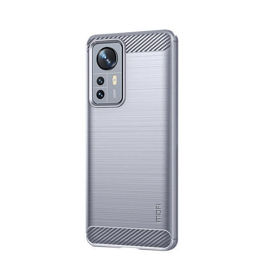 For Xiaomi 12 Pro MOFI Gentleness Brushed Carbon Fiber Soft TPU Case(Gray) by MOFI