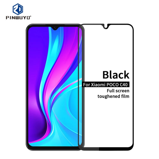 For Xiaomi Poco C40 PINWUYO 9H 2.5D Full Screen Tempered Glass Film(Black) by PINWUYO