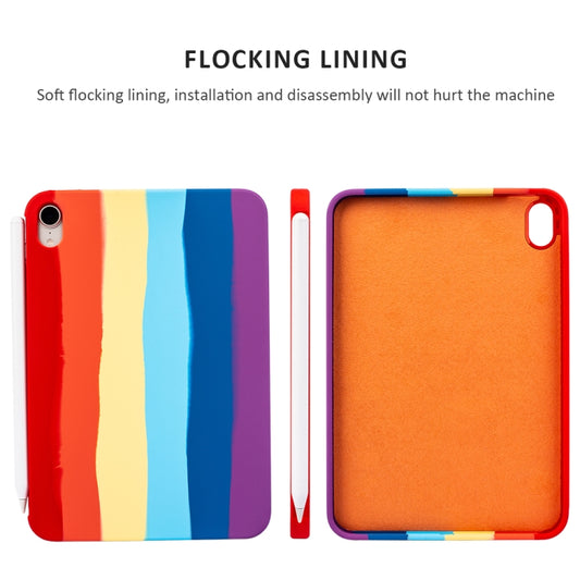 For iPad mini 6 / mini 2024 Liquid Silicone Magnetic Pen Function Tablet Case(Rainbow) - iPad mini 6 Cases by buy2fix | Online Shopping UK | buy2fix