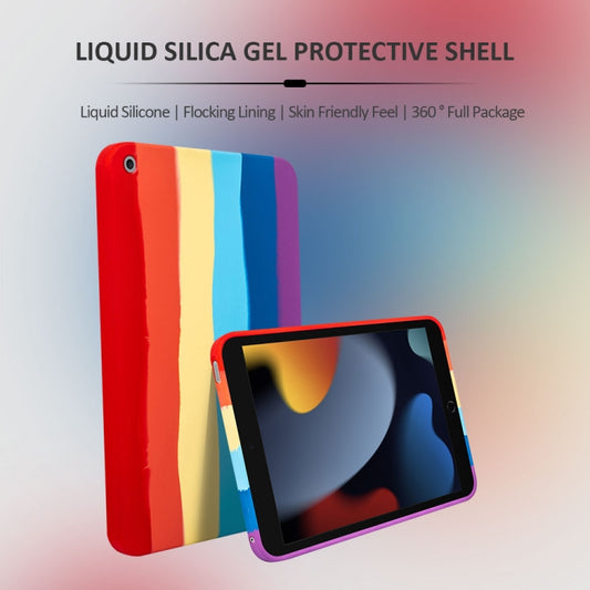 For iPad 10.2 2021 / 2020 / 2019 Liquid Silicone Magnetic Pen Function Tablet Case(Rainbow) - iPad 10.2 Cases by buy2fix | Online Shopping UK | buy2fix