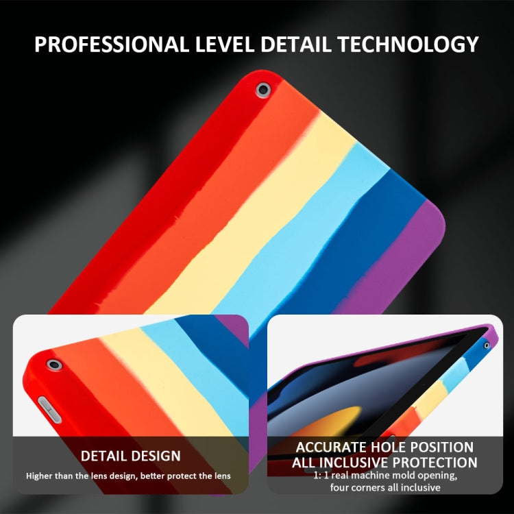 For iPad 10.2 2021 / 2020 / 2019 Liquid Silicone Magnetic Pen Function Tablet Case(Rainbow) - iPad 10.2 Cases by buy2fix | Online Shopping UK | buy2fix