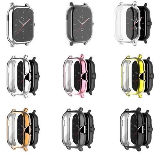 For Amazfit GTS 3 Shockproof TPU Plating Watch Case(Pink) by buy2fix