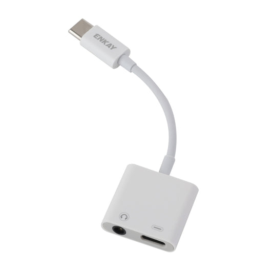 ENKAY ENK-AT106 USB-C / Type-C to 3.5mm Audio + Type-C Headphone & Charging Adapter Data Cable by ENKAY