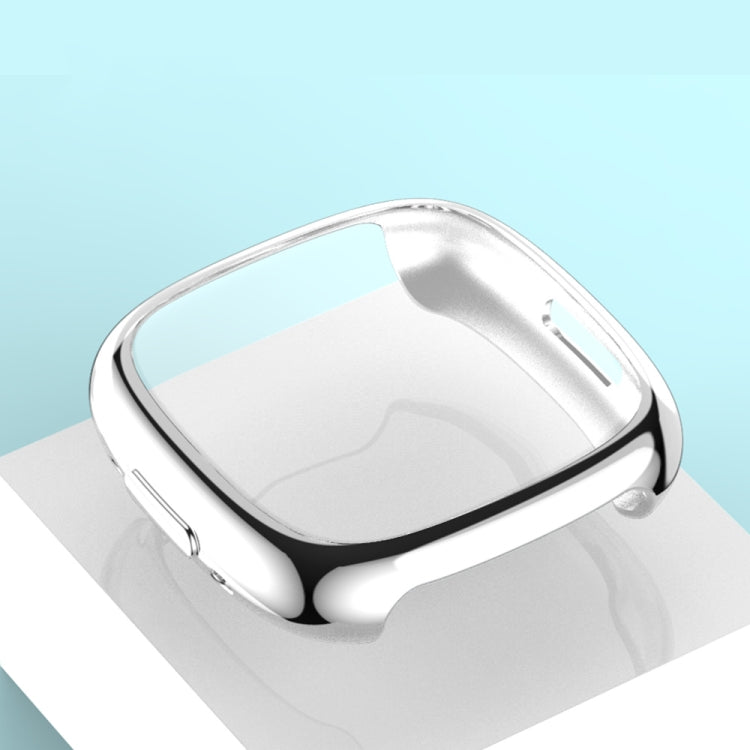 For Fitbit Versa 4 Shockproof TPU Protective Watch Case(Silver) by buy2fix