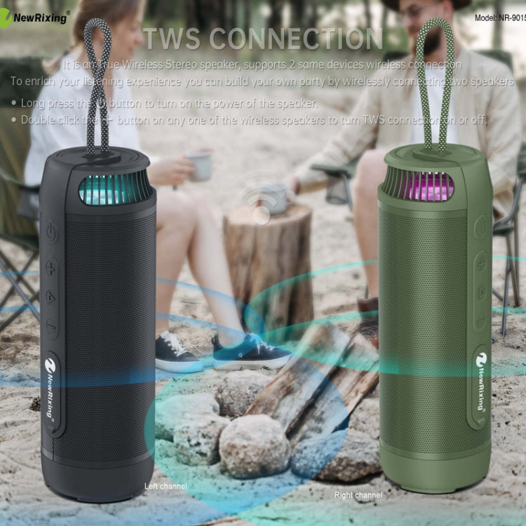 NewRixing NR9015 14W Portable IPX6 Waterproof TWS Stereo Bluetooth Speaker(Blue) - Desktop Speaker by NewRixing | Online Shopping UK | buy2fix