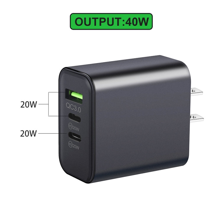 40W Dual PD + QC3.0 Ports Travel Charger for Mobile Phone Tablet(White EU Plug) - USB Charger by buy2fix | Online Shopping UK | buy2fix