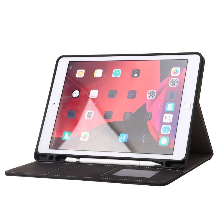 For iPad 10.2 2019 / 2020 / 2021 Calf Texture Horizontal Flip Leather Tablet Case(Black) - iPad 10.2 Cases by buy2fix | Online Shopping UK | buy2fix