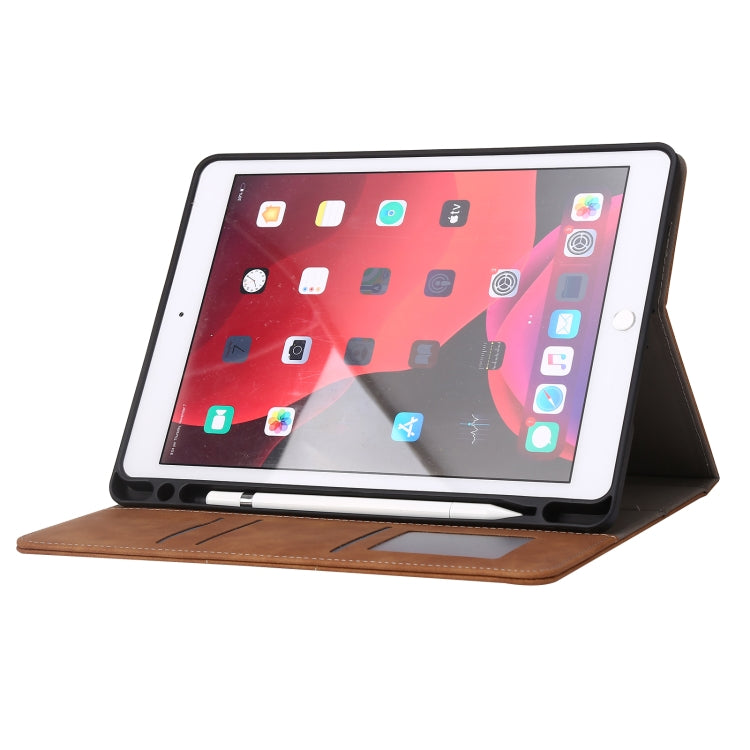 For iPad 10.2 2019 / 2020 / 2021 Calf Texture Horizontal Flip Leather Tablet Case(Brown) - iPad 10.2 Cases by buy2fix | Online Shopping UK | buy2fix