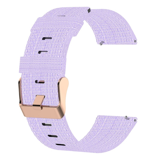 For Garmin Vivoactive 4S 18mm Nylon Woven Watch Band(Light Purple) by buy2fix