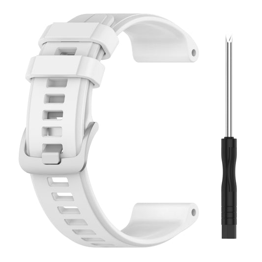 For Garmin Fenix 6 Sapphire GPS 22mm Solid Color Silicone Watch Band(White) by buy2fix