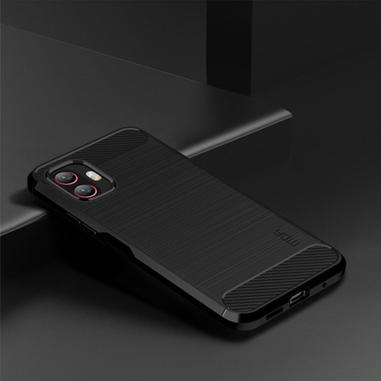 For Samsung Galaxy Xcover6 Pro / Xcover Pro 2 MOFI Gentleness Brushed Carbon Fiber Soft TPU Case(Black) - by MOFI | Online Shopping UK | buy2fix