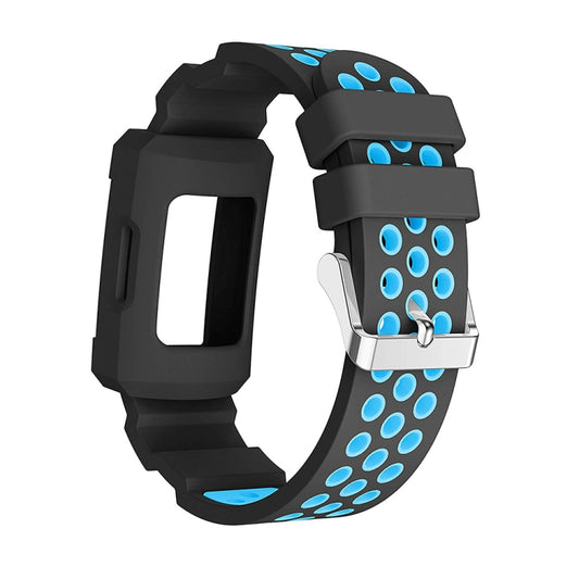 For Fitbit Charge 3 All-in-one Silicone Protective Case Replacement Watch Band(Blue) by buy2fix