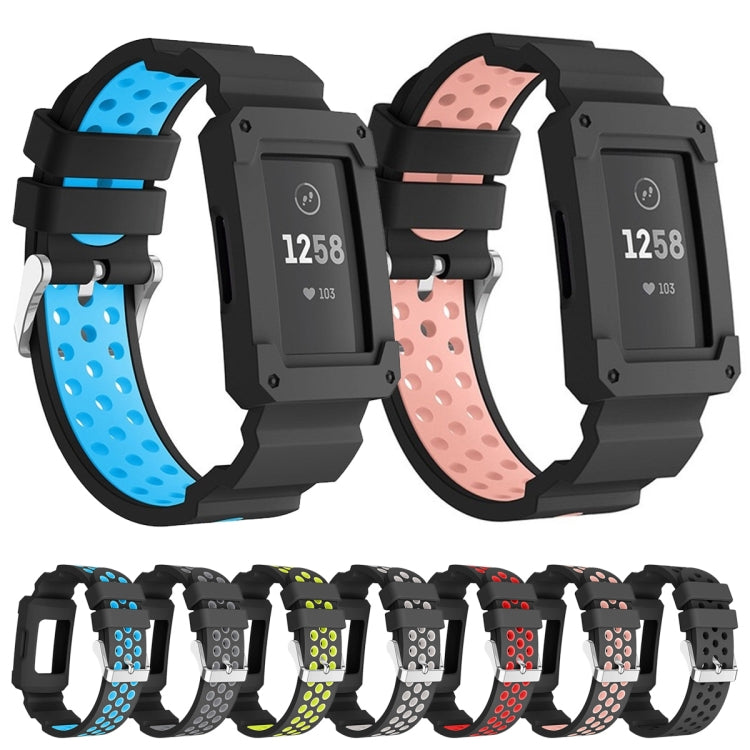 For Fitbit Charge 3 All-in-one Silicone Protective Case Replacement Watch Band(Blue) by buy2fix