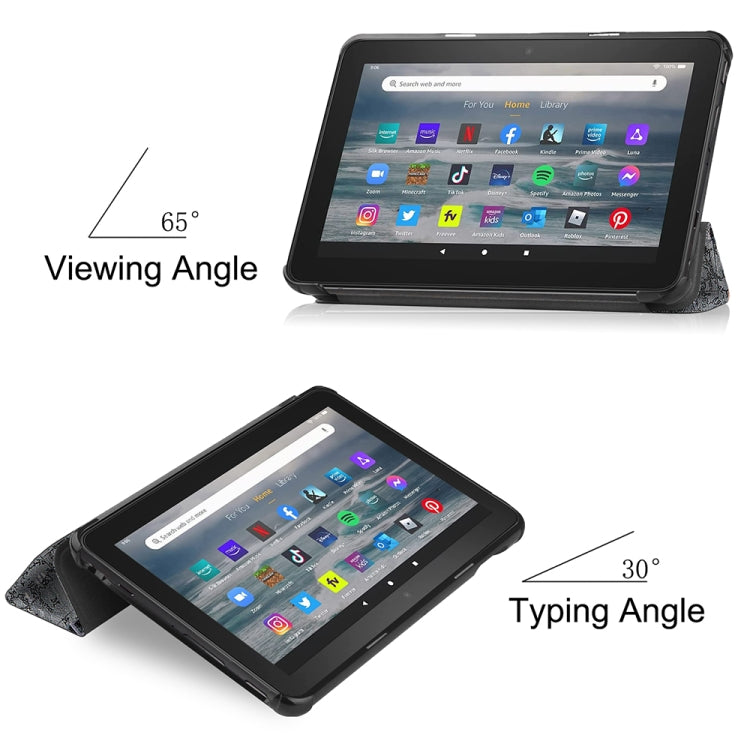 For Amazon Fire 7 12th 2022 JSM Smart Leather Tablet Case(Retro tower) - Amazon by jumper | Online Shopping UK | buy2fix