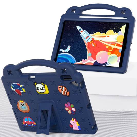 For iPad 10.2 2021 / 2020 / 2019 Handle Kickstand Children EVA Shockproof Tablet Case(Navy Blue) - iPad 10.2 Cases by buy2fix | Online Shopping UK | buy2fix