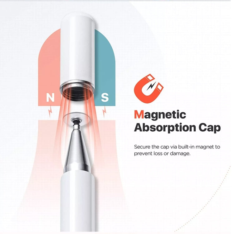 AT-29 High Accuracy Single Use Magnetic Suction Passive Capacitive Pen Mobile Phone Touch Stylus with 1 Pen Head(White) - Stylus Pen by buy2fix | Online Shopping UK | buy2fix