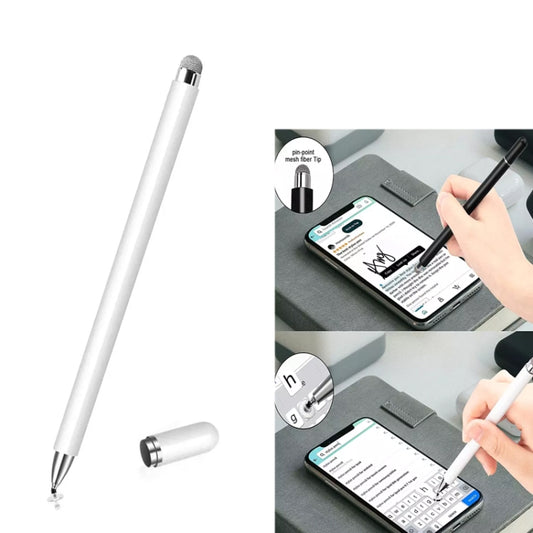 AT-30 2-in-1 Silicone Sucker + Conductive Cloth Head Handwriting Touch Screen Pen Mobile Phone Passive Capacitive Pen with 1 Pen Head(White) by buy2fix