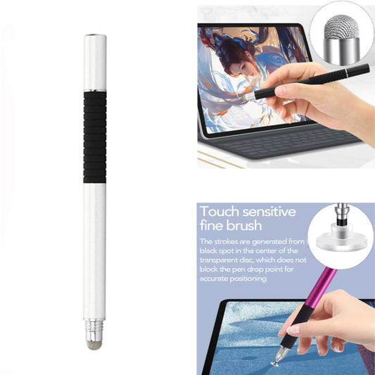 AT-31 Conductive Cloth Head + Precision Sucker Capacitive Pen Head 2-in-1 Handwriting Stylus(Silvery White) by buy2fix